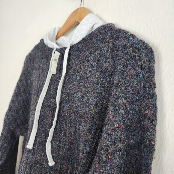 Aerie Offline Ribbed Sweater Hoodie NWT - Charcoal Gray XS - Picture 5 of 12